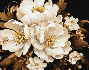 Розпис по номерах 40х50 КНО3271 Біла ніжність металік "Ідейка"