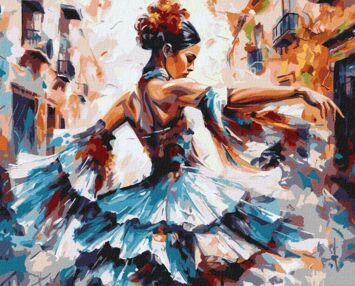 Розпис по номерах 40х50 КНО8442 Дівчина в танці "Ідейка"