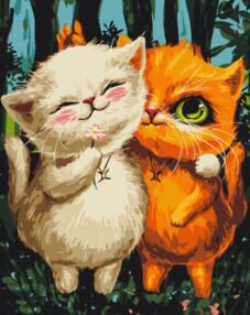 Розпис по номерах 40х50 BS54086 Котики близнюки brushme Брашми