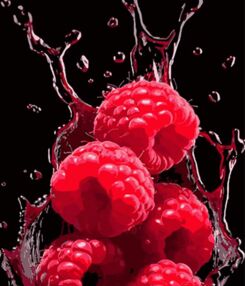 Розпис по номерах 40х50 AH1103 Малина і водні фантазії на чорному фоні "Strateg"