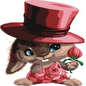 Розпис по номерах 30х30 ES036 Зайченя в капелюсі "Strateg"