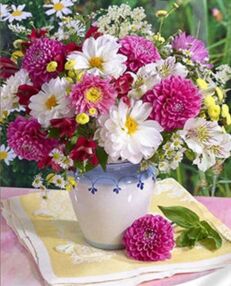 Алмазна мозаїка 30х40 GM79650 Літній букет у вазі "Strateg"