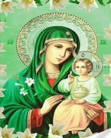 Алмазна мозаїка 30х40 GM86838 Ікона Божої Матері Нев'янучий цвіт "Strateg"