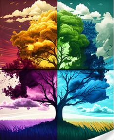 Алмазна мозаїка 30х40 GM86858 Дерево пори року "Strateg"