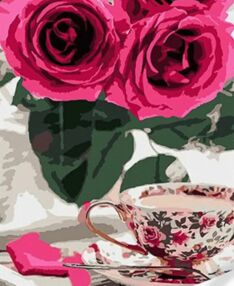 Розпис по номерах 30х40 SS1049 Чашка ароматного чаю "Strateg"