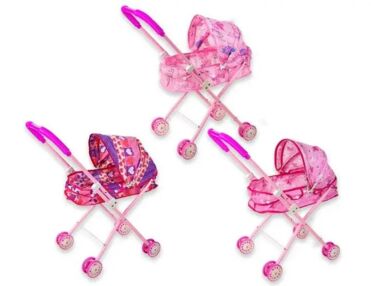 Візок металевий  для ляльки зимовий 3 види 9309L Візок металевий  для ляльки зимовий 3 види 9309L