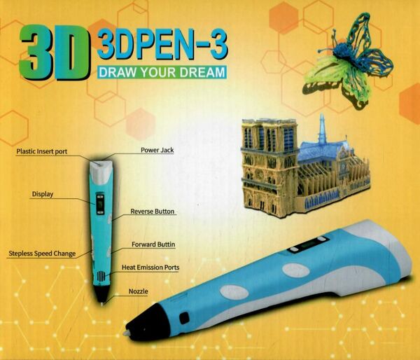 3DPen-3 ручка з LED-екраном та трафаретами Ціна (цена) 405.30грн. | придбати  купити (купить) 3DPen-3 ручка з LED-екраном та трафаретами доставка по Украине, купить книгу, детские игрушки, компакт диски 1