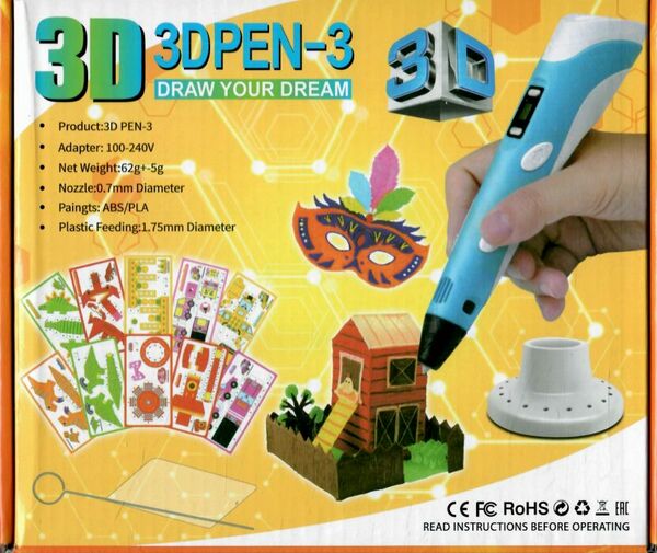 3DPen-3 ручка з LED-екраном та трафаретами Ціна (цена) 405.30грн. | придбати  купити (купить) 3DPen-3 ручка з LED-екраном та трафаретами доставка по Украине, купить книгу, детские игрушки, компакт диски 0