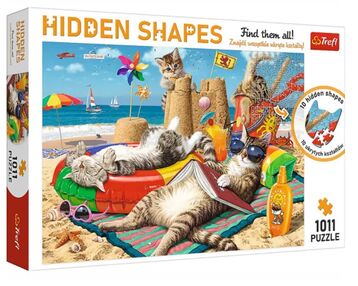 Пазли 1011 елементів Коти на відпочинку  Приховані пазли Trefl 10674