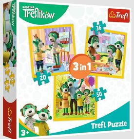 Пазли 3 в 1 Разом веселіше Сім'я Трефликів Trefl 34850