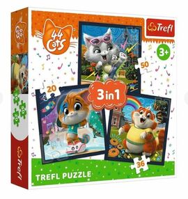 Пазли 3 в 1 Познайомтесь з кошенятами Trefl 34865