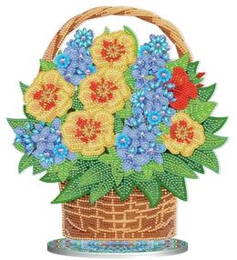 Алмазна мозаїка 30х30 BJP10 Квіти в кошику на підставку "Strateg"