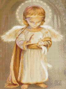Алмазна мозаїка 30х40 HX002 Янголятко зі свічкою "Strateg"