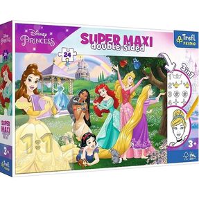 пазли + розмальовка 24 елементи Super MAXI щасливі принцеси дісней принцеси Trefl 41008