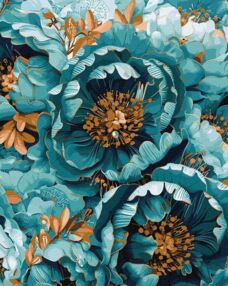 Розпис по номерах 40х50 КНО3276 Квітуча гармонія з фарбами металік "Ідейка"