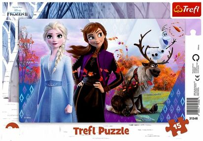 пазли 15 елементів рамкові чарівний світ анни та ельзи дісней крижане серце 2 Trefl 31348