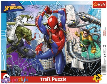 пазли 25 елемента рамкові відважний спайдермен марвел Trefl 31347