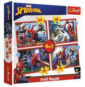 Пазли 4 в 1 герой спайдер мен Trefl 34384