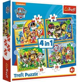 пазли 4 в 1 відпочинок щенячий патруль Trefl 34395