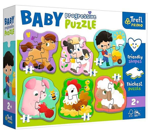 пазли Beby Progressive 6 в 1 - тваринки на фермі Trefl 44000 Ціна (цена) 273.10грн. | придбати  купити (купить) пазли Beby Progressive 6 в 1 - тваринки на фермі Trefl 44000 доставка по Украине, купить книгу, детские игрушки, компакт диски 0