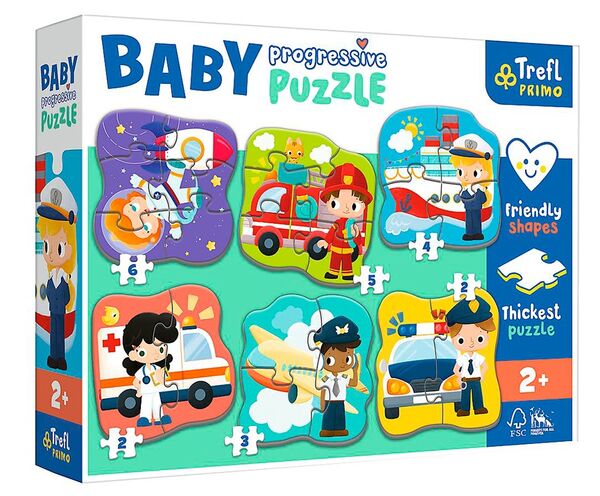 пазли Beby Progressive 6 в 1 - професії та транспорт Trefl 44001 Ціна (цена) 244.70грн. | придбати  купити (купить) пазли Beby Progressive 6 в 1 - професії та транспорт Trefl 44001 доставка по Украине, купить книгу, детские игрушки, компакт диски 0