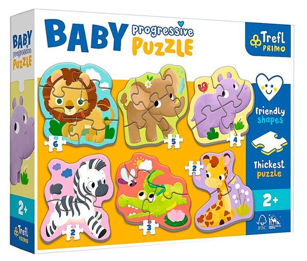 пазли Beby Progressive 6 в 1 - сафарі Trefl 44002 Ціна (цена) 273.10грн. | придбати  купити (купить) пазли Beby Progressive 6 в 1 - сафарі Trefl 44002 доставка по Украине, купить книгу, детские игрушки, компакт диски 0
