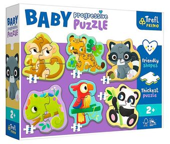 пазли Beby Progressive 6 в 1 - екзотичні тваринки Trefl 44005
