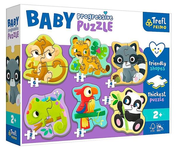 пазли Beby Progressive 6 в 1 - екзотичні тваринки Trefl 44005 Ціна (цена) 278.00грн. | придбати  купити (купить) пазли Beby Progressive 6 в 1 - екзотичні тваринки Trefl 44005 доставка по Украине, купить книгу, детские игрушки, компакт диски 0