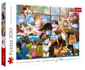 пазли 500 елементів сімя котиків Trefl 37425