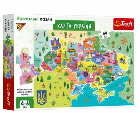 пазли навчальні карта України для дітей Trefl 15584 Ціна (цена) 136.00грн. | придбати  купити (купить) пазли навчальні карта України для дітей Trefl 15584 доставка по Украине, купить книгу, детские игрушки, компакт диски 0