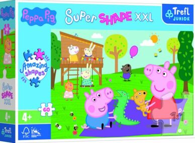 пазли 60 елементів XXL супер форми - ігри з братиком веселе поросятко Trefl 50011