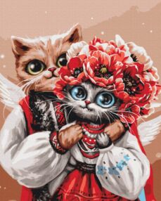 Розпис по номерах 40х50 BS54142 Котики янголята brushme Брашми