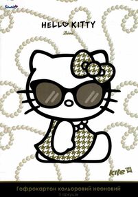 кольоровий картон а4 5 аркушів HK13-257K гофрований неон Kite кольоровий картон а4 5 аркушів HK13-257K гофрований неон Kite