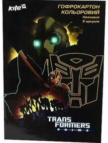 кольоровий картон а4 5 аркушів TF13-257K гофрований неон Kite