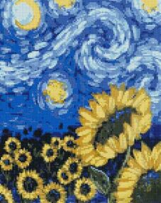 Алмазна мозаїка 30х40 KB097 Соняшники в стилі Ван Гога "Strateg"