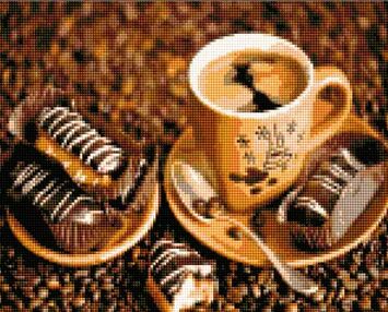 Алмазна мозаїка 30х40 KB130 Кава з тістечками "Strateg"