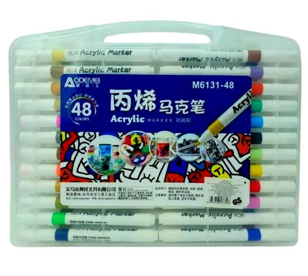Набір скетч маркерів акрилових 48 кольорів M6131-48 Aodemei в пластиковій упаковці Ціна (цена) 219.90грн. | придбати  купити (купить) Набір скетч маркерів акрилових 48 кольорів M6131-48 Aodemei в пластиковій упаковці доставка по Украине, купить книгу, детские игрушки, компакт диски 2