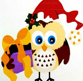 Розпис по номерах 20х20 HH6329 Сова з подарунком "Strateg"