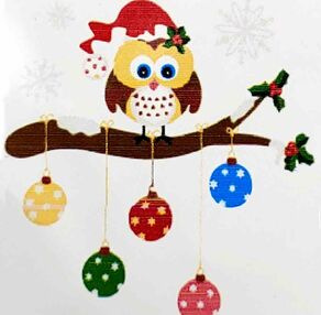 Розпис по номерах 20х20 HH6330 Сова на дереві з новорічними шарами "Strateg"