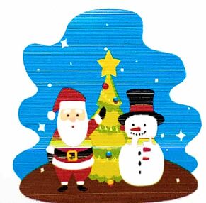 Розпис по номерах 20х20 HH6332 Дід Мороз з сніговиком під ялинкою "Strateg"