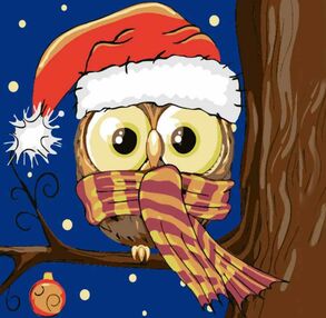 Розпис по номерах 30х30 ES220 Сова на дереві "Strateg"