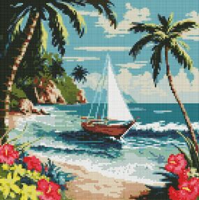 Алмазна мозаїка 40х40 АМО7806 Сонячний берег "Ідейка"