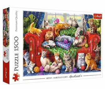 Пазли 1500 елементів Кошенятка на диван Trefl 26198