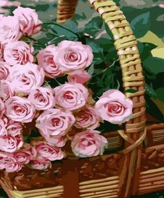 Розпис по номерах 30х40 SS6498 Кошик троянд "Strateg"