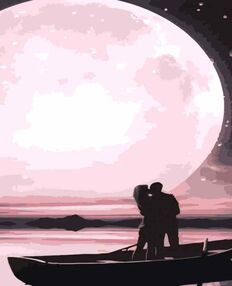 Розпис по номерах 30х40 SS-6557 Двоє в місячному сяйві "Strateg"