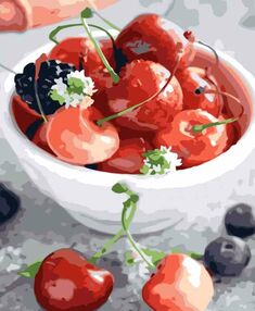 Розпис по номерах 30х40 SS-6594 Смачна черешня "Strateg"