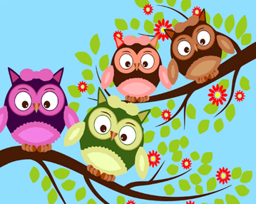 Розпис по номерах 30х40 SS-6703 Сови на гілках "Strateg"