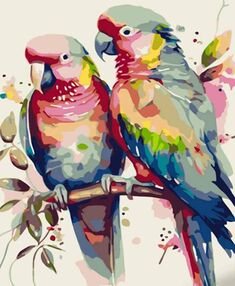 Розпис по номерах 30х40 SS-6740 Пара папужок "Strateg"