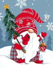 Розпис по номерах 30х40 SS-6819 Гном з ялинкою "Strateg"