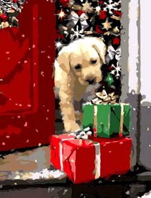 Розпис по номерах 30х40 SS-6827 Цуценя з подарунками "Strateg"